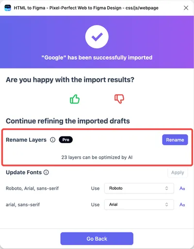 Auto-rename layers with AI after import